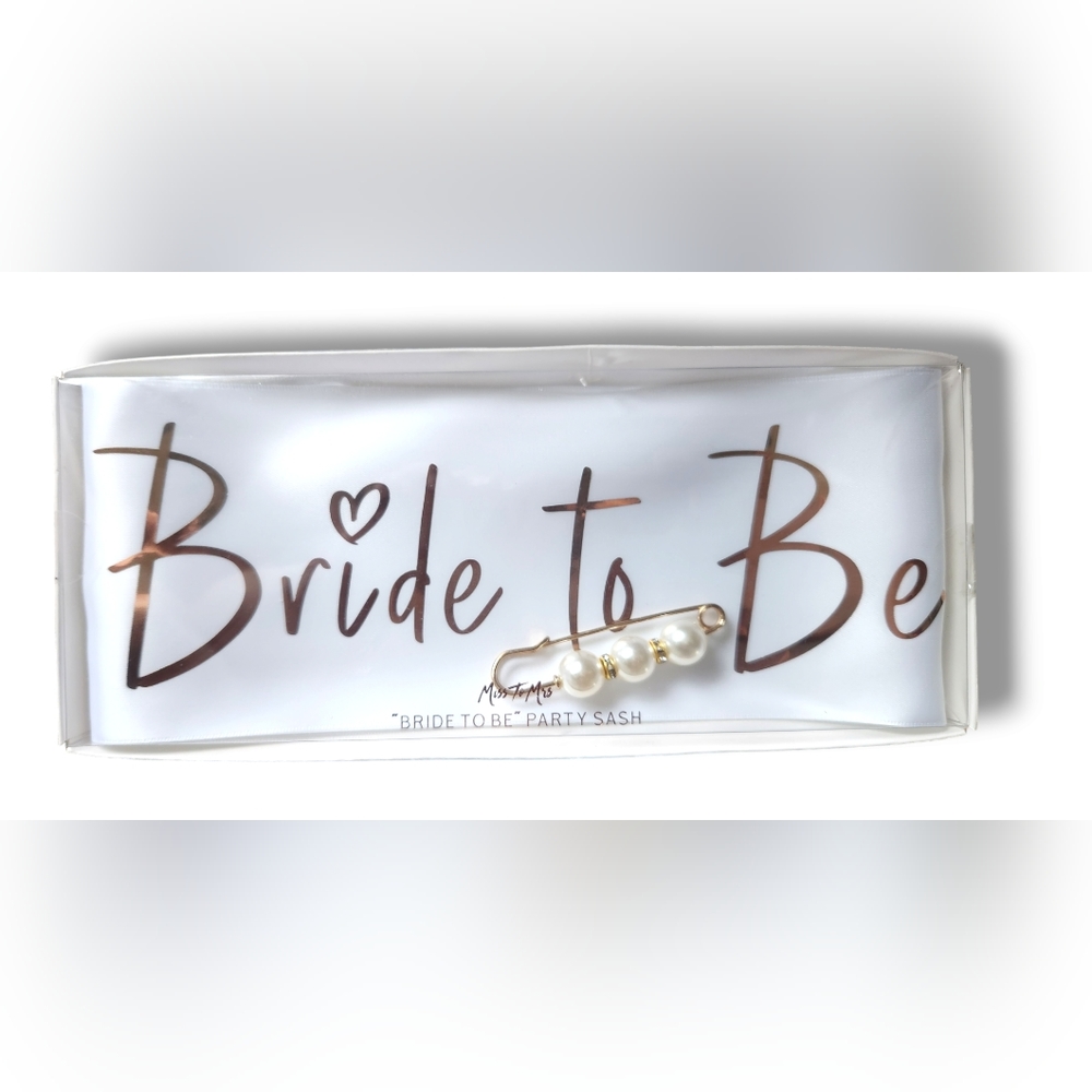 Bride to Be Satin Sash with Pin, Bachelorette & Bridal Shower Wedding Accessory